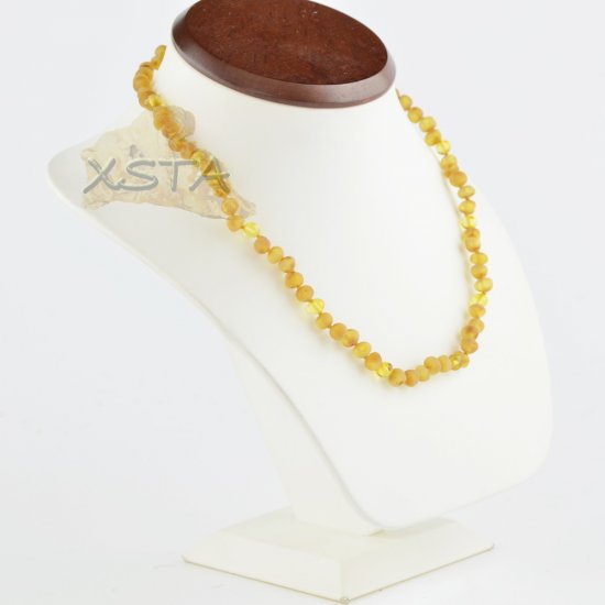 Amber necklace for adults raw light beads